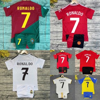 Áo Bóng Đá, Áo Đá Banh Trẻ Em In Sẵn Ronaldo số 7 - Vải Mè Thái Cao Cấp Thoáng Mát