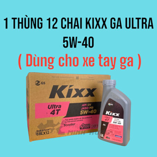 1 Thùng 12 Chai Nhớt Tổng Hợp Kixx Ultra 5W40 0,8L Nhập Khẩu Hàn Quốc Cho Xe Tay Ga