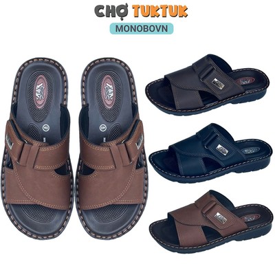Dép da nam Trung niên Thái lan chất cao su  cao cấp chống trơn êm nhẹ  Footniks  -  FPU33- 0916M