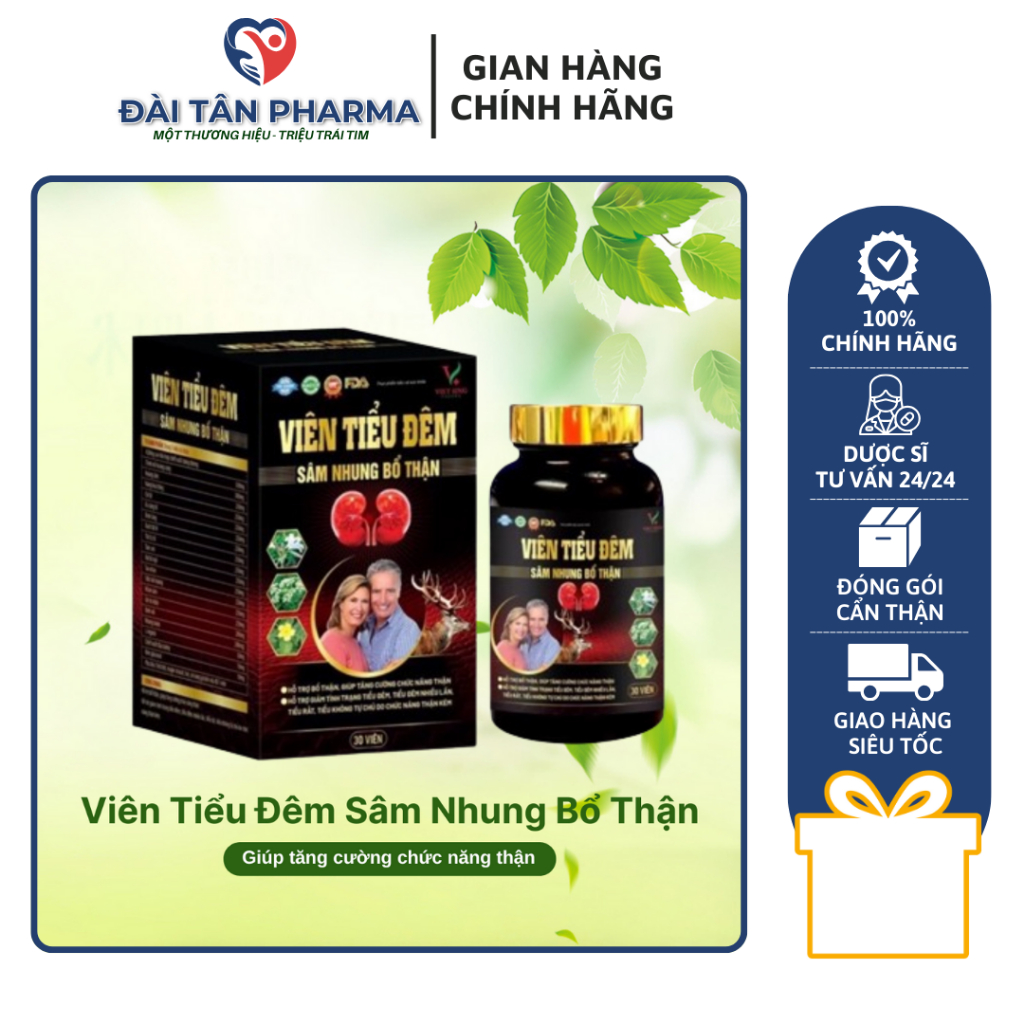 Viên Tiểu Đêm Sâm Nhung Bổ Thận Hỗ Trợ Giấc Ngủ