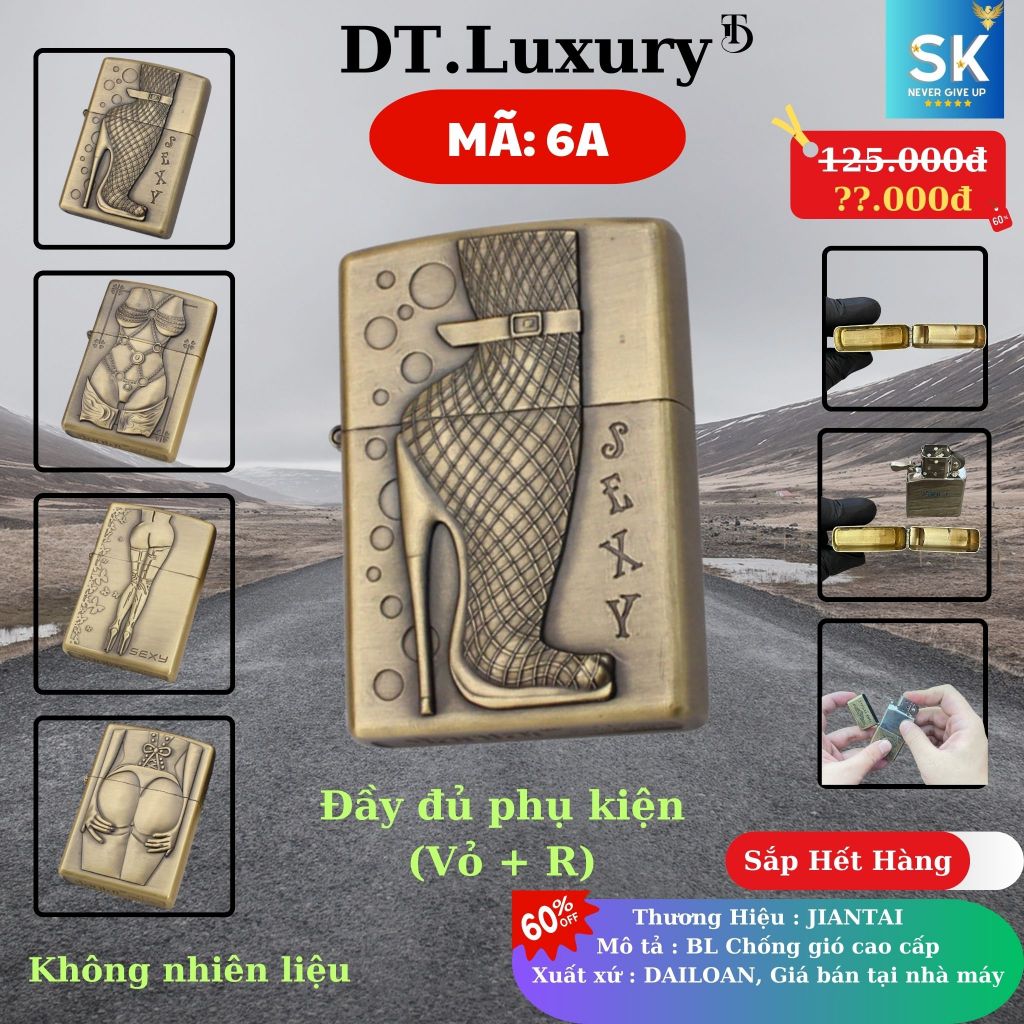 Vỏ Jippo Độc Lạ (M-6A0) Chất liệu Đồng Thau (Không Bao Gồm Nhiên Liệu)