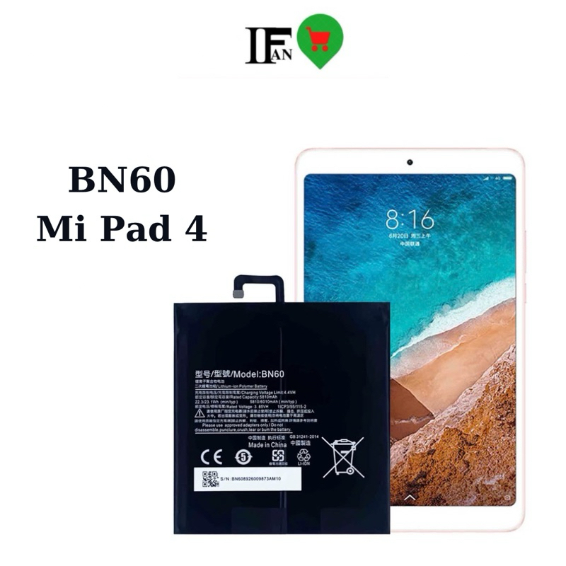 Pin Xiaomi Mi Pad 4 BN60 (6010mA) Bảo Hành 06 Tháng