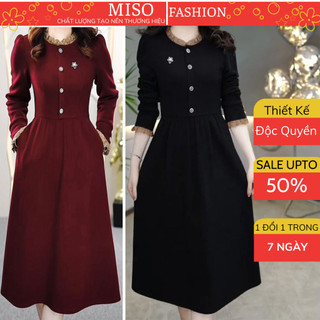 Váy Dài Tay Thiết Kế Cao Cấp V21, Đầm Sang Trọng Chất Nhung Cho Các Nàng Mặc Đi Chơi