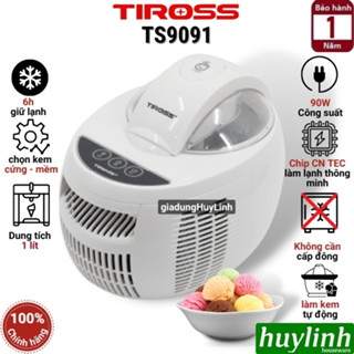 Máy làm kem gia đình trực tiếp Tiross TS9091 - Dung tích 1 lít