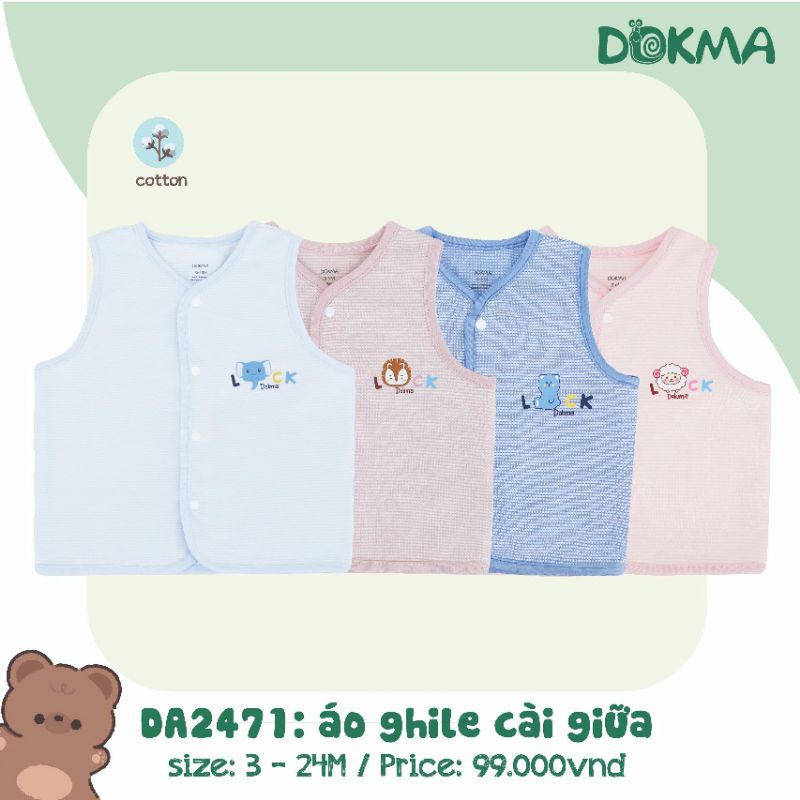 Áo gile nỉ 2 lớp Dokma 1-24M phối tai DA579
