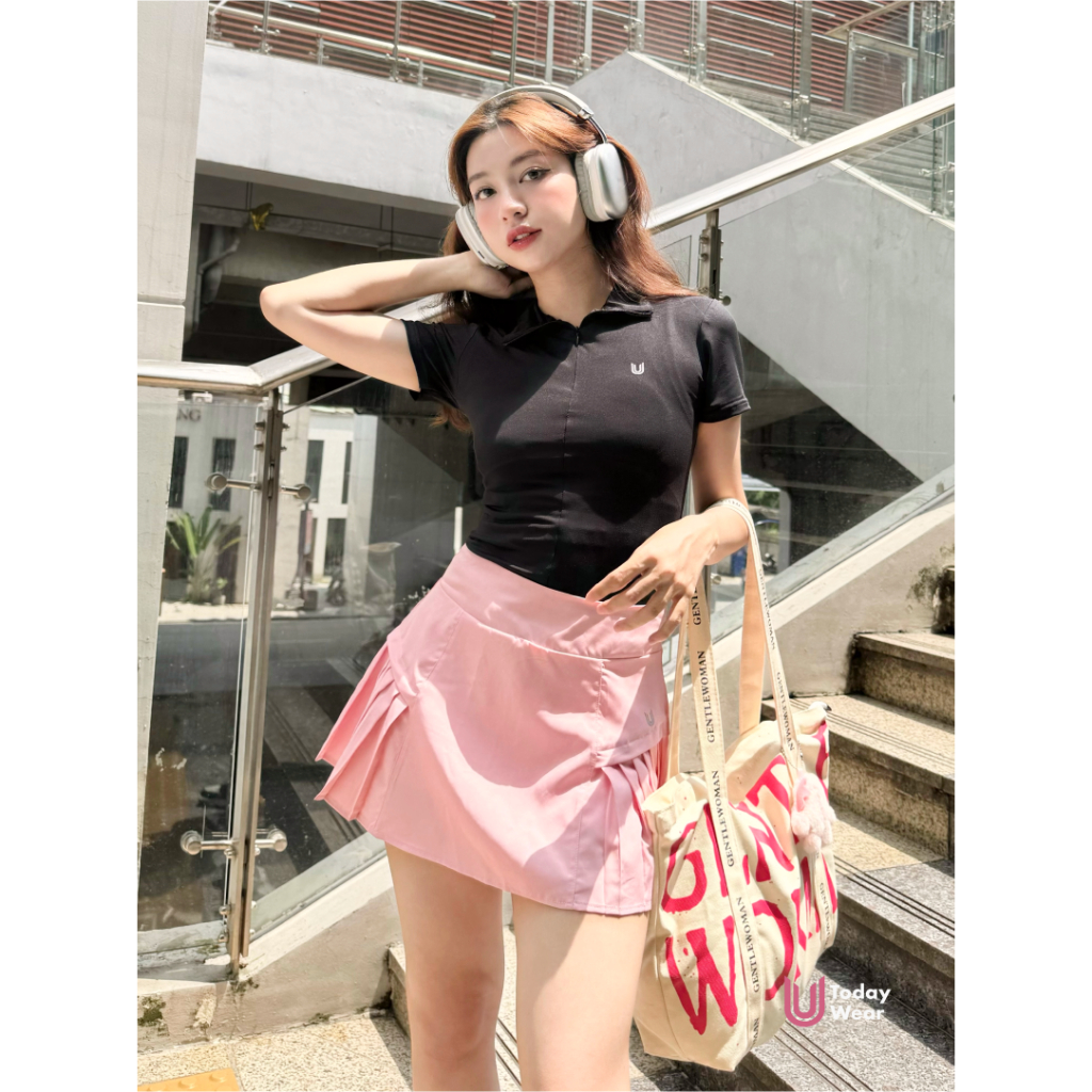 Chân váy xếp ly Elly Skirt Today U Wear 2 lớp may sẵn bảo hộ dáng chữ A thể thao cầu lông chạy bộ tennis pickleball | BigBuy360 - bigbuy360.vn