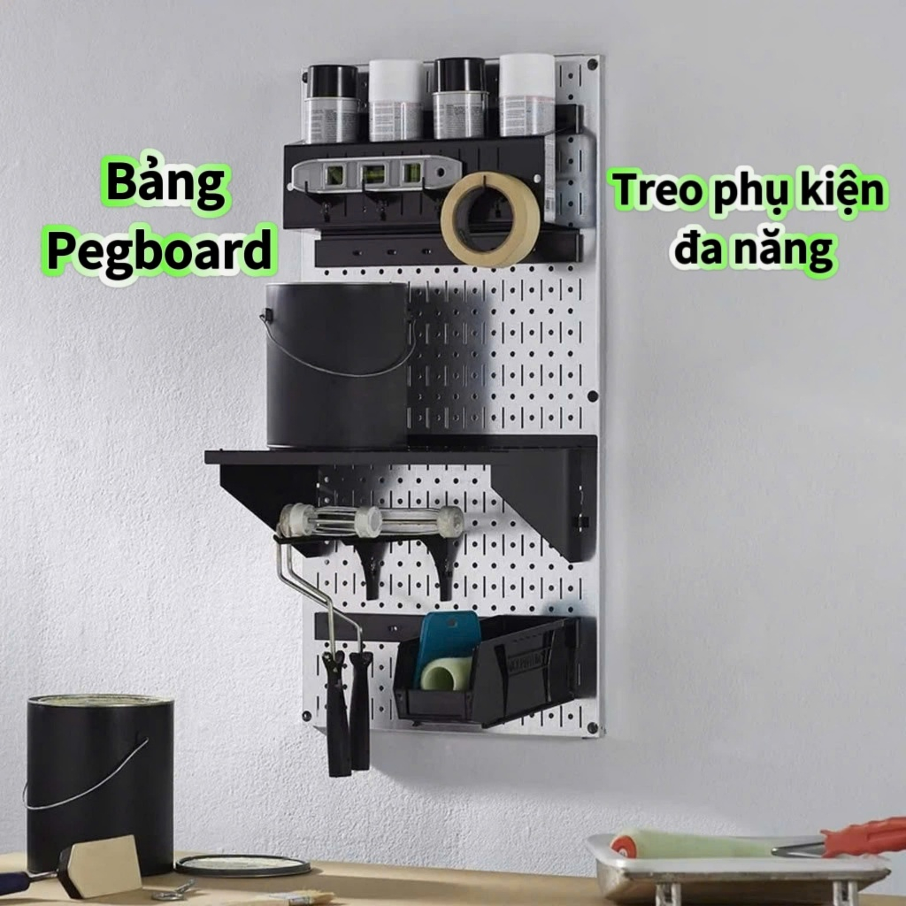 {RẺ VÔ ĐỊCH} Bảng Pegboard treo phụ kiện sơn tĩnh điện cao cấp - 80x40, 90x40