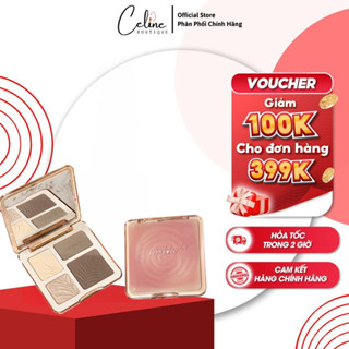 Bảng phấn bắt sáng tạo khối 4 ô Highlight Contour Palette Mềm mịn Tự nhiên Lâu trôi Chống nước 2 tông lạnh/ấm