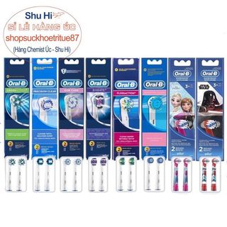  Đầu bàn chải điện thay thế oral b: prowhite floss action cross precision gum care sensitive bé trai bé gái elsa 