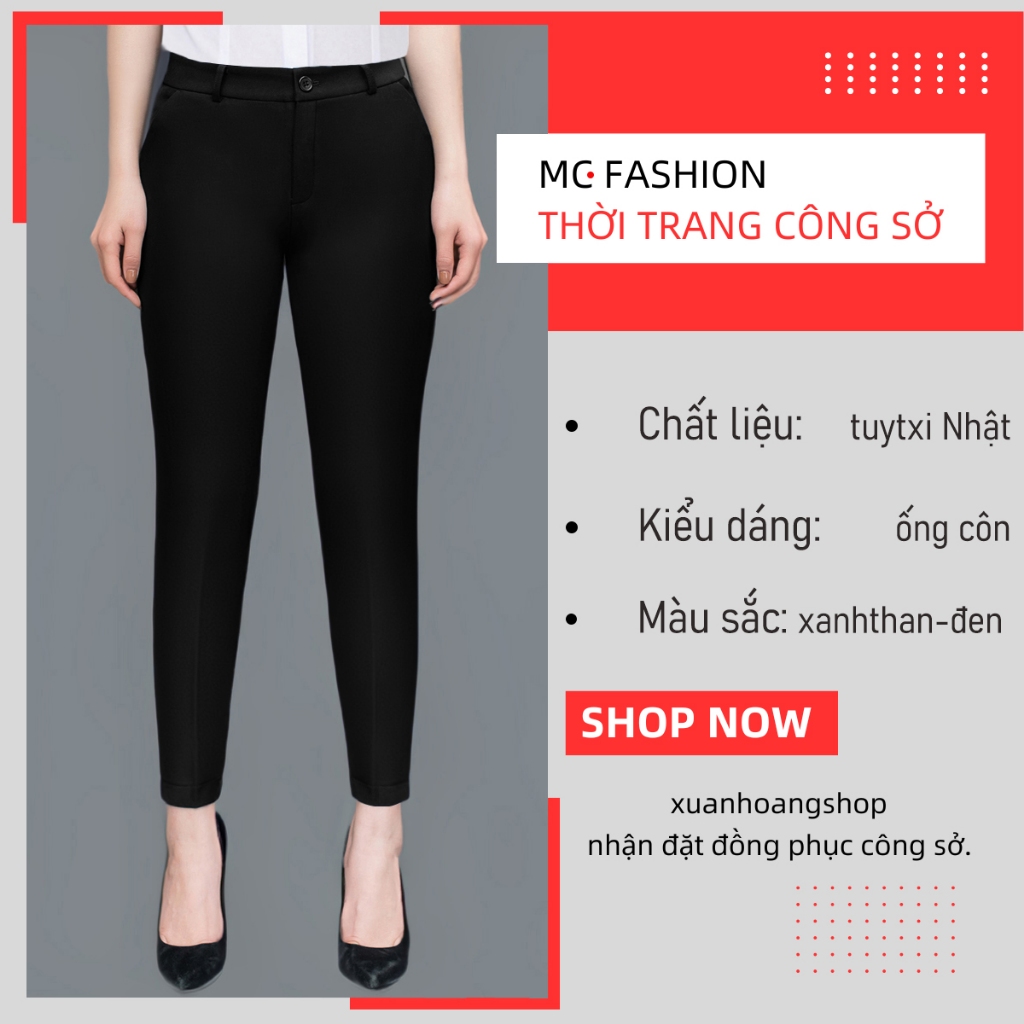 Quần Tây Nữ Công Sở, Lưng Cao Dáng Quần Âu Ống Côn Mc Fashion q0463