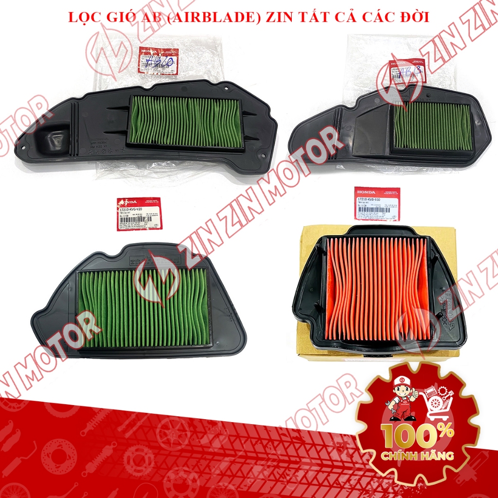Lọc Gió AB 160 2022 2023+, AirBlade 150 2020 2021, Air Blade 125 2013 - 2023+, AB 110 Fi, Xăng Cơ Ch
