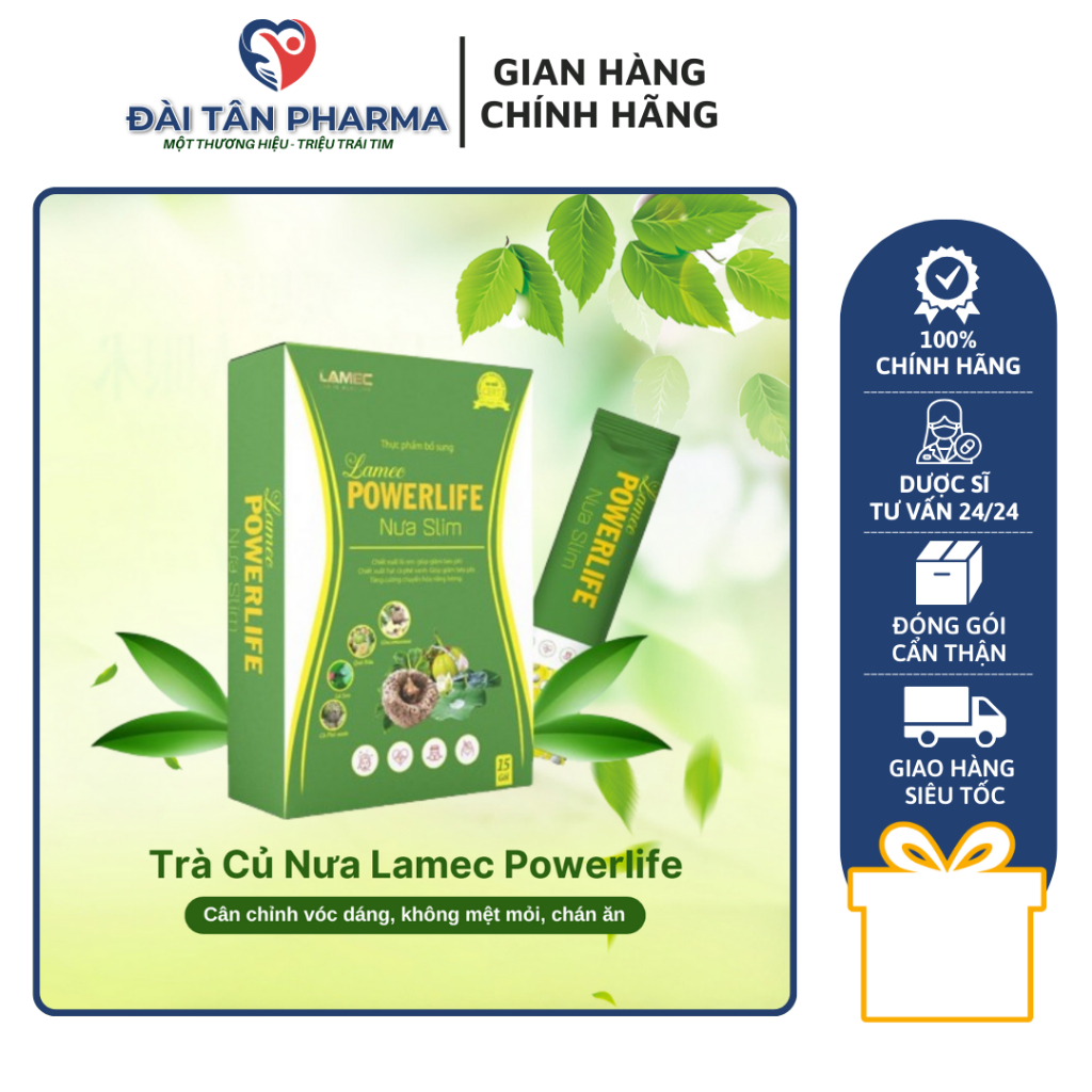 Trà Củ Nưa Cân Chỉnh Vóc Dáng Lamec Powerlife Nưa Slim Mua 1 Tặng 1