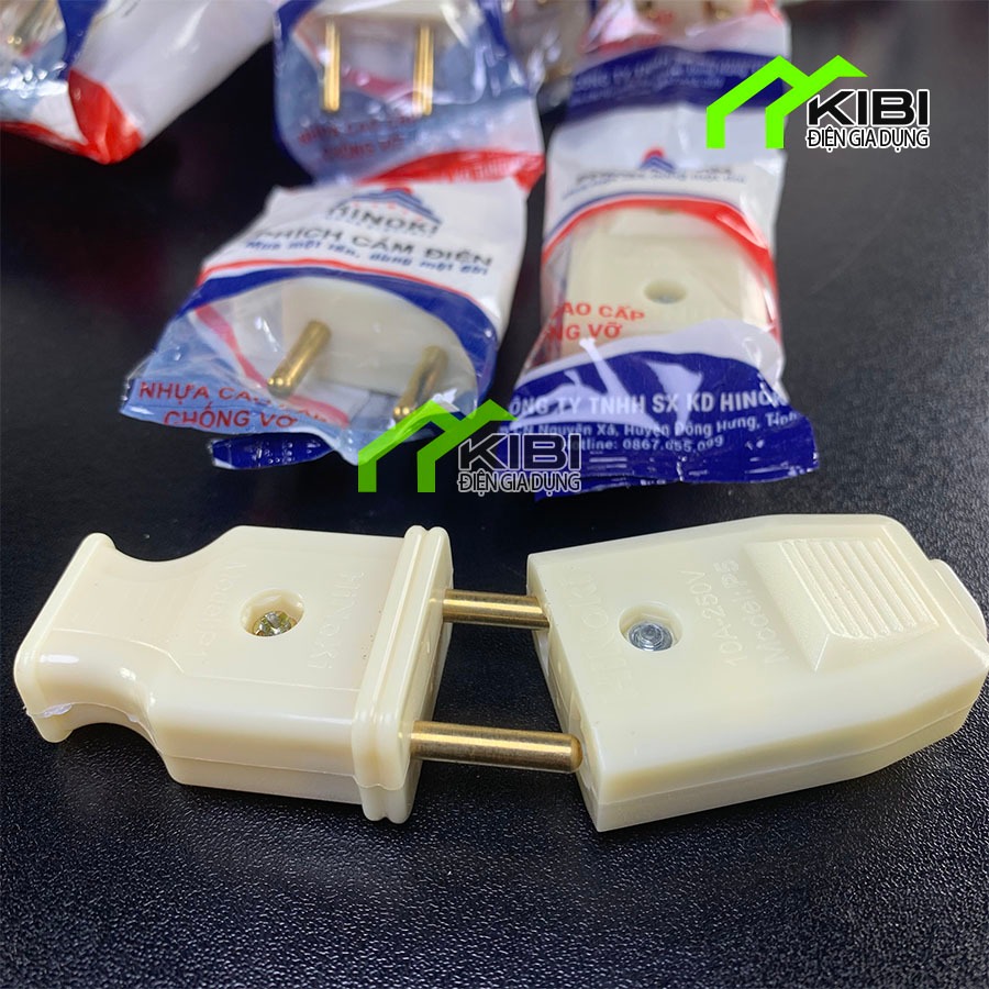 10 Phích cắm điện 2 chấu, ổ cắm nối HINOKI công suất chịu tải 2000W ( phích dây, phích âm)