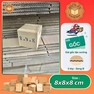 Size 8x8x8 cm, hộp giấy gói hàng thùng carton giá rẻ có nhiều size tại xưởng Miên Ân - số lượng 1 thùng