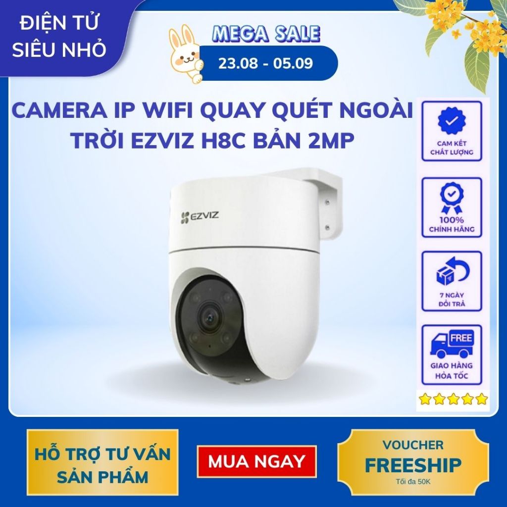 Camera IP WiFi quay quét ngoài trời EZVIZ H8C bản 2MP hàng chính hãng