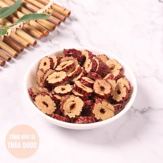 Táo đỏ thái lát 500g, táo đỏ Hàn Quốc sấy giòn, không tẩm đường, dùng pha trà, chưng yến, nấu chè