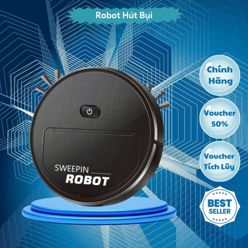 Robot Hút Bụi Lau Nhà Thông Minh SWEEPIN, Máy Hút Bụi Thông Minh Tự Động Cho Gia Đình Hot