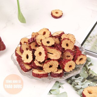 Táo đỏ thái lát 1kg, táo đỏ Hàn Quốc sấy giòn, không tẩm đường, dùng pha trà, chưng yến, nấu chè