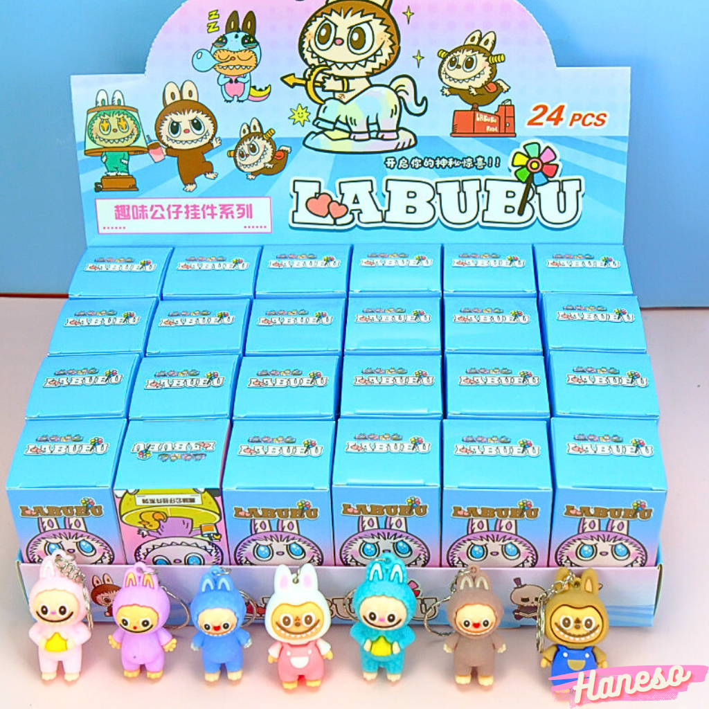 Haneso Blind Box Labubu Monster Popmart Quà Tặng Sinh Nhật Bạn Bè Người Yêu Móc Khoá Couple Bí Mật Đ