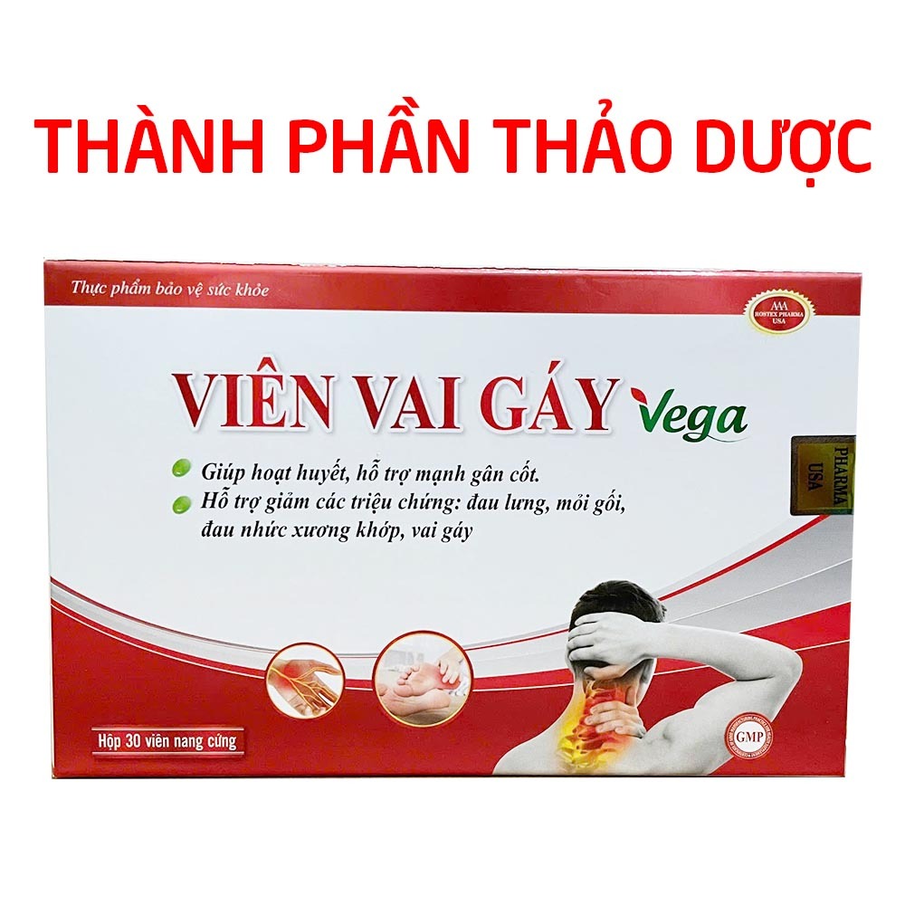 Viên Vai Gáy Vega giúp hoạt huyết, mạnh gân cốt, giảm đau mỏi vai gáy, xương khớp - 30 viên
