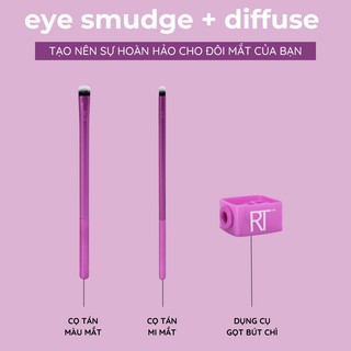 Set 2 Cọ Mắt Viền Và Nhấn Real Technique Smudge and Diffuse Eyeshadow Makeup Brush Set 91530