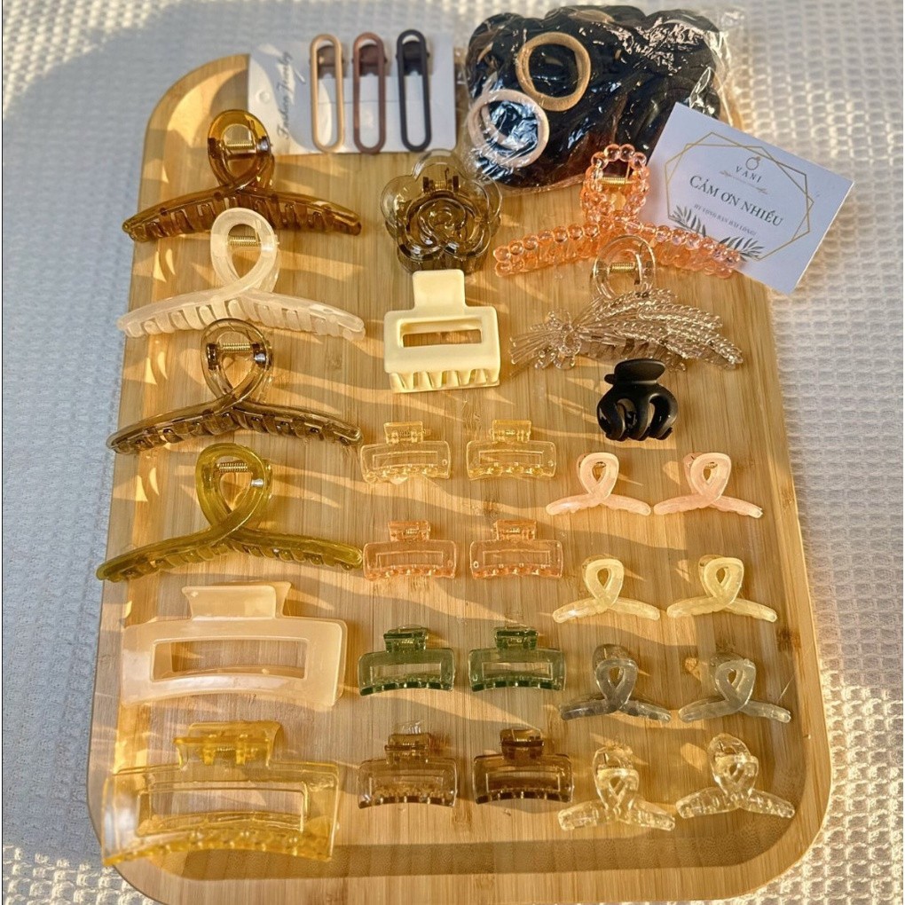 Sét Kẹp Tóc 80 Chi Tiết Gồm 30 Kẹp Tóc Các Loại + 50 Chun Tóc