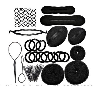 Set Làm Tóc 60 món dụng cụ làm tóc, dụng cụ tạo kiểu tóc,búi độn phồng tóc