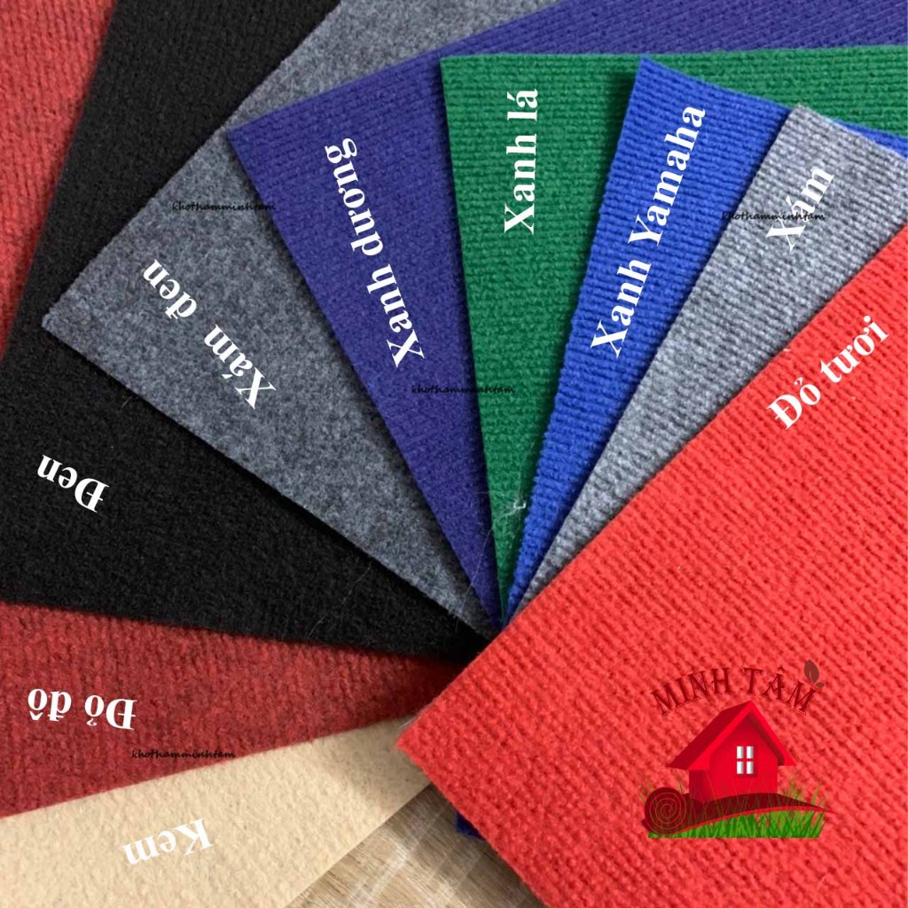 Thảm trải sàn nỉ lót sàn phòng khách dạng cuộn trải văn phòng sự kiện giá rẻ 3mm nhiều màu