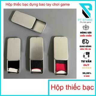 Hộp thiếc màu bạc đựng bao tay chơi game, hộp kim loại cất giữ bao ngón tay tiện lợi an toàn đẹp mắt