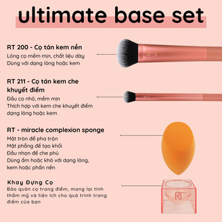 Cọ Makeup Đánh Nền và Che Khuyết Điểm RT Real Techniques Ultimate Base Set