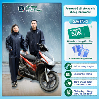 Áo mưa bộ vải dù cao cấp chống thấm nước Tuấn Phong được thiết kế sang trọng thoải mái 61B