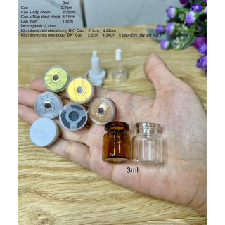 Combo 10 Chai lọ 3ml 5ml 7ml 8ml 10ml 15ml vacxin đóng nút đựng serum mỹ phẩm