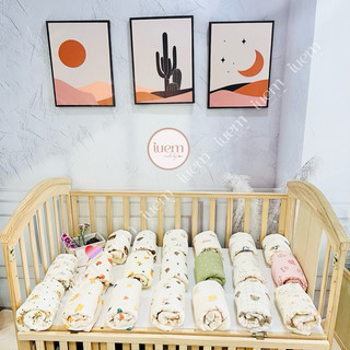 Chăn xô Muslin cao cấp 4 lớp khổ rộng, 2 mặt hoạ tiết cho bé từ sơ sinh tới 4-5 tuổi