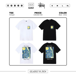 [Sẵn] Áo phông Stussy Hoạ Tiết Midnight Tee (Chính Hãng)
