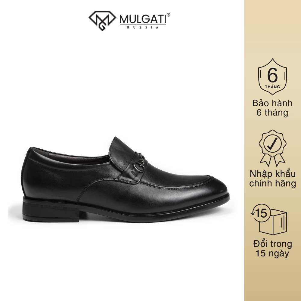 Giày lười nam MULGATI Horsebit Loafer da trơn mũi viền đai kim loại - FA19918