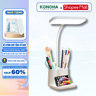 Đèn Học Chống Cận KONOHA, Đèn Đọc Sách Thông Minh Để Bàn Làm Việc Sạc Pin Cảm Ứng 3 Chế Độ Sáng, Bảo Hành 12 Tháng