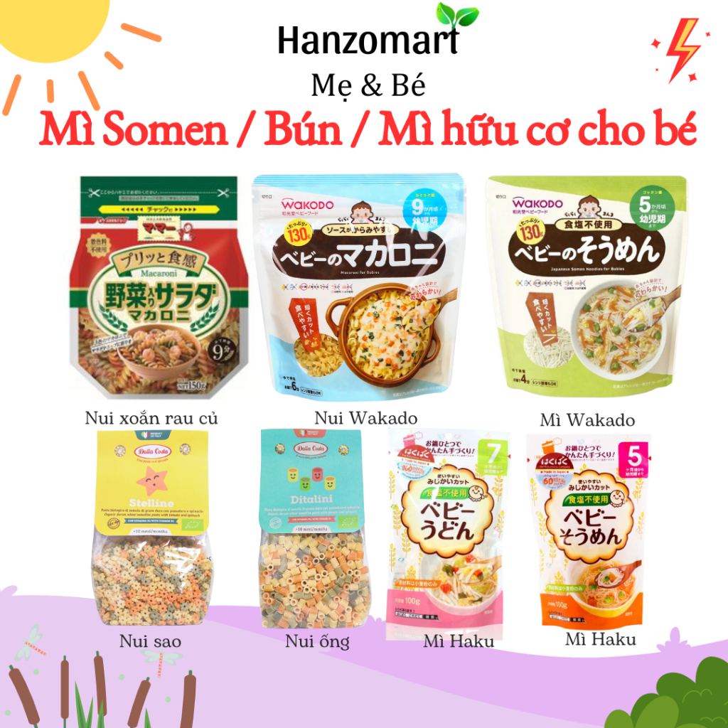 Mì somen / bún / mì hữu cơ cho bé ăn dặm