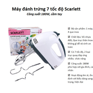 Máy đánh trứng cầm tay 7 tốc độ Scarlett Công suất 180W
