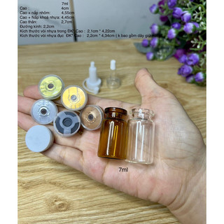 Combo 10 Chai lọ 3ml 5ml 7ml 8ml 10ml 15ml vacxin đóng nút đựng serum mỹ phẩm