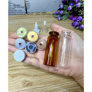Combo 10 Chai lọ 3ml 5ml 7ml 8ml 10ml 15ml vacxin đóng nút đựng serum mỹ phẩm