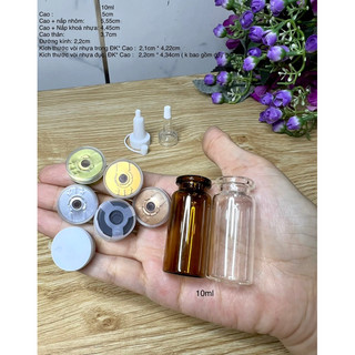 Combo 10 Chai lọ 3ml 5ml 7ml 8ml 10ml 15ml vacxin đóng nút đựng serum mỹ phẩm