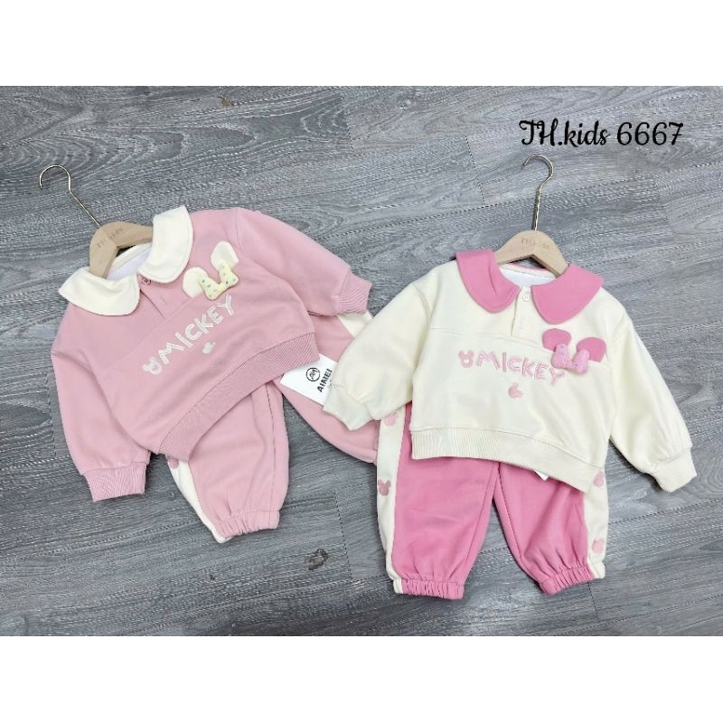 Bộ nỉ Aimei Mickey cho bé gái từ 10-20kg
