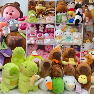 Gấu bông túi kẹo capybara, Capybara xanh lá, ôm chuối, phao vịt, happy birthday