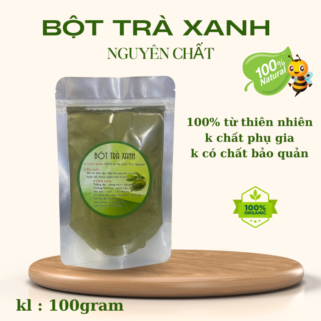 100gram bột trà xanh nguyên chất