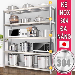 Kệ Inox Nhà Bếp 3 4 5 Tầng Cao Cấp, Kệ Bếp Inox Đựng Đồ Xoong Nồi Chảo, Kệ Lò Vi Sóng Bánh Xe MKS040