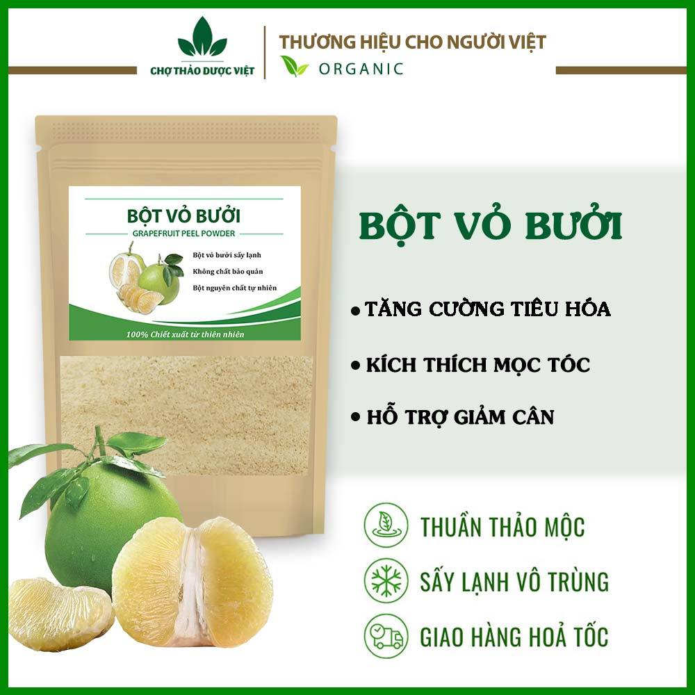 Bột vỏ bưởi 500g, nguyên chất, hỗ trợ giảm cân, giảm mỡ máu, thanh lọc, đẹp da, kích thích mọc tóc