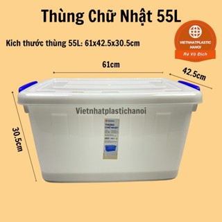 Thùng nhựa có nắp đựng đồ có bánh xe Việt NhậT 65 LÍT 60,5 x 42,5 x 31,5 (cm)