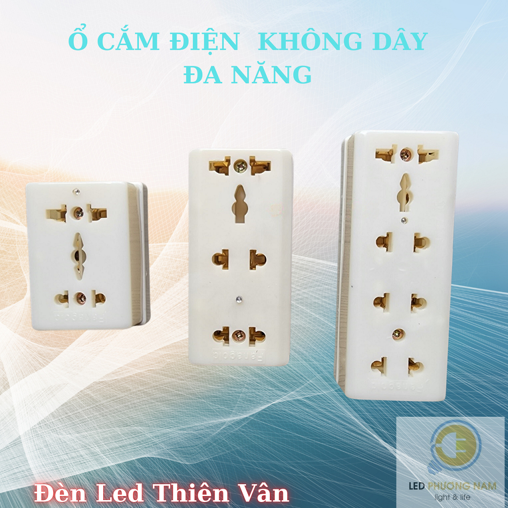 [COMBO 2 ]  Ổ Cắm Không Dây 3 Lỗ ABS