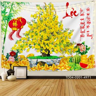  Tranh vải Tín Phát Backdrop mừng Năm mới 2025 tết thu hút tài lộc treo tường trang trí sự kiện khổ lớn 3m*1m8 