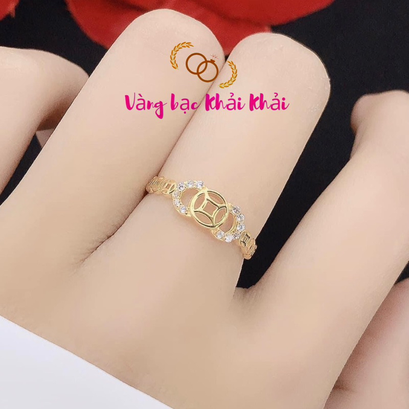 Nhẫn kim tiền bạc ta mạ vàng 24kara đem lại tài lộc may mắn - Vàng Bạc Khải Khải